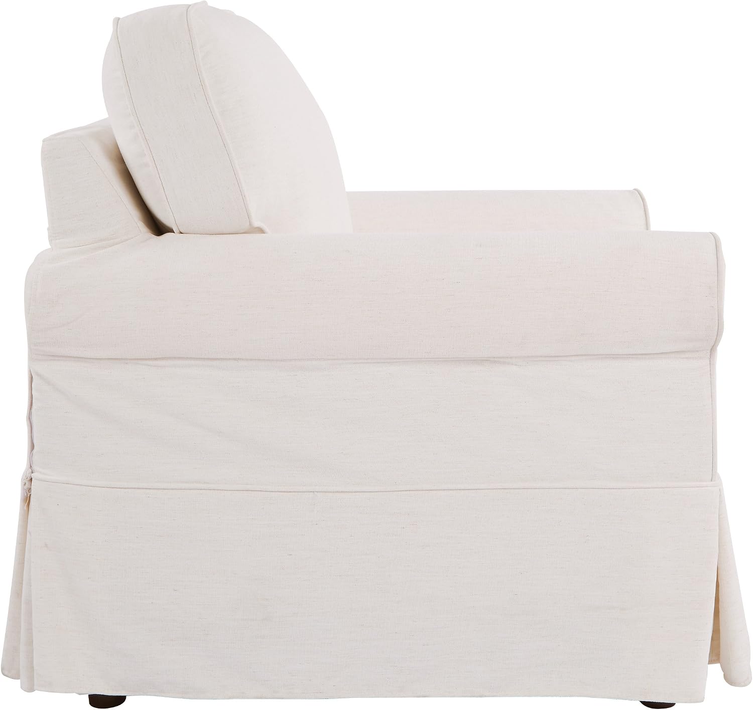 OSP Home Furnishings Ashton Rolled Arm Chair with Slipcover, White