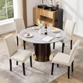 VECELO Upholstered Dining Chairs Set of 4, Modern Accent Parsons with Comfort Seat, Solid Wood Legs w/Rubber Footpads, for Living Room Kitchen, Beige