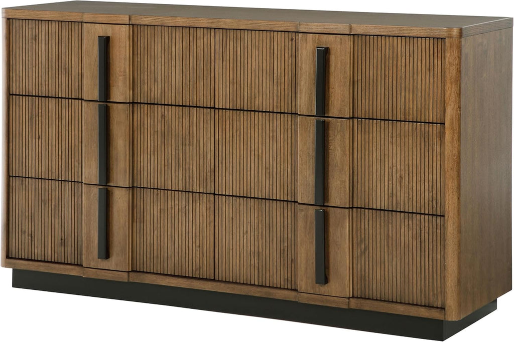 Coaster Home Furnishings - Terrace - Wood - 6-Drawer Dresser Cabinet with Transitional Style, Rectangular Structure, Brown-Toned Hardware, Felt-Lined Top Drawers - Ash Brown - 224903