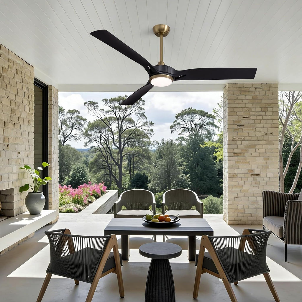 60 Inch Ceiling Fans with Lights and Remote Control, Modern Ceiling Fan with 6 Speeds, 3CCT, Quiet DC Motor, Reversible, Ceiling Fan for Living Room,Indoor and Outdoor