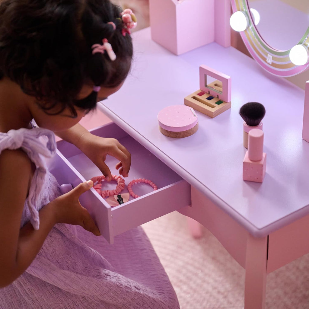 Teamson Kids - Little Princess Rapunzel Vanity with LED Illuminated Mirror