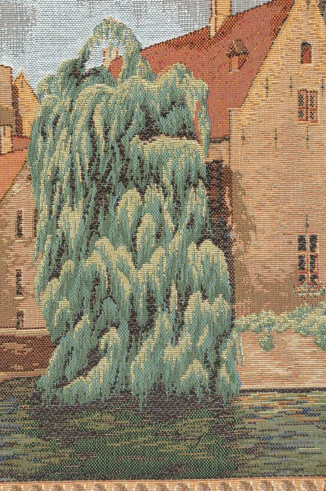 Charlotte Home Furnishings Inc. Brugges Riverside French Tapestry Wall Hanging, 15 X 18 Inch, Viscose Cotton And Polyester Blend Wall Art, Woven In France, Perfect For Home Decor And Wall Decor