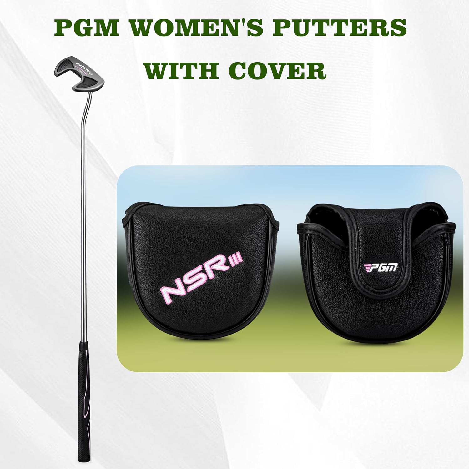 PGM 33' Golf Putters for Women Right Handed with Headcover, Alignment Aid High Moi Mallet Putter Golf Club for Straighter Putts
