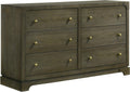 Coaster Home Furnishings - Gran Park - Wood - 6-Drawer Dresser with Brass Knobs, Felt-Lined Top, Rectangular Structure, Ball-Bearing Glides, Modern Classic Style - Bedroom - Dark Cocoa - 224933