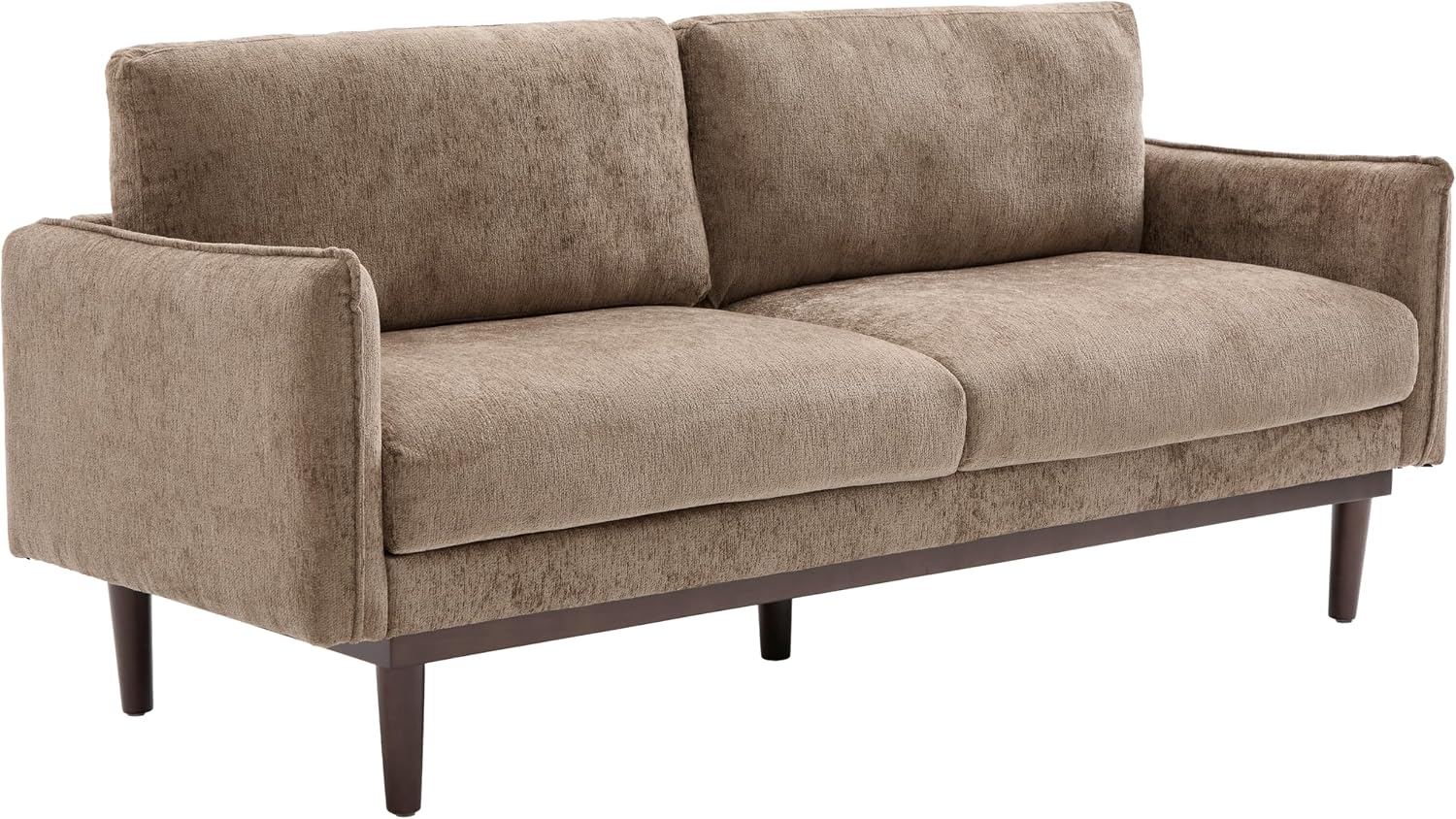 Christopher Knight Home Brena Modern Fabric Upholstered Loveseat Sofa, Wooden 2 Seater Sofa Couch with Deep Seat, Comfy Cloud Couch for Living Room, Bedroom, Home Office, Brown