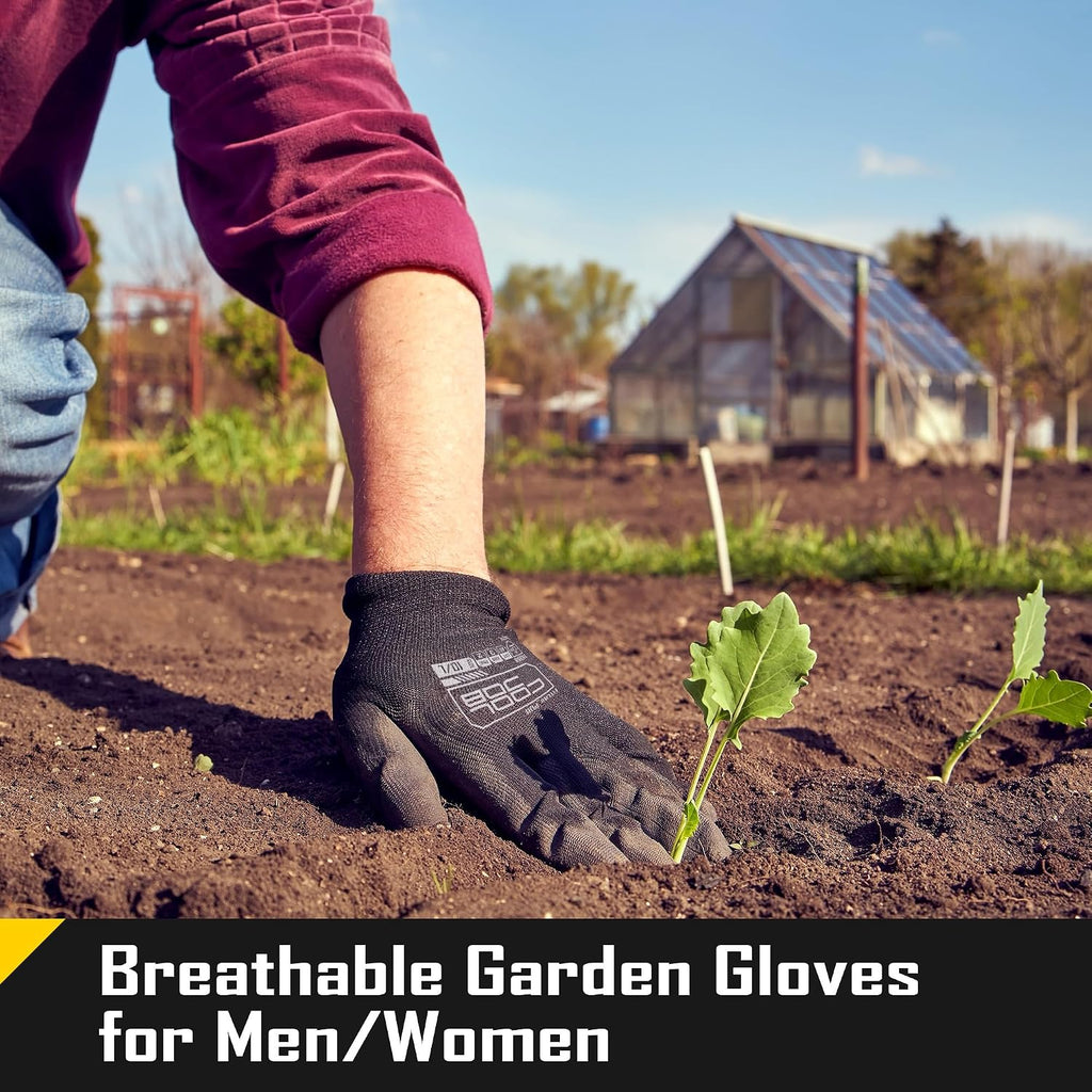 COOLJOB 120 Pairs Safety Work Gloves with Grip, Anti-slip Rubber Coated Garden Gloves for Men, Bulk Package