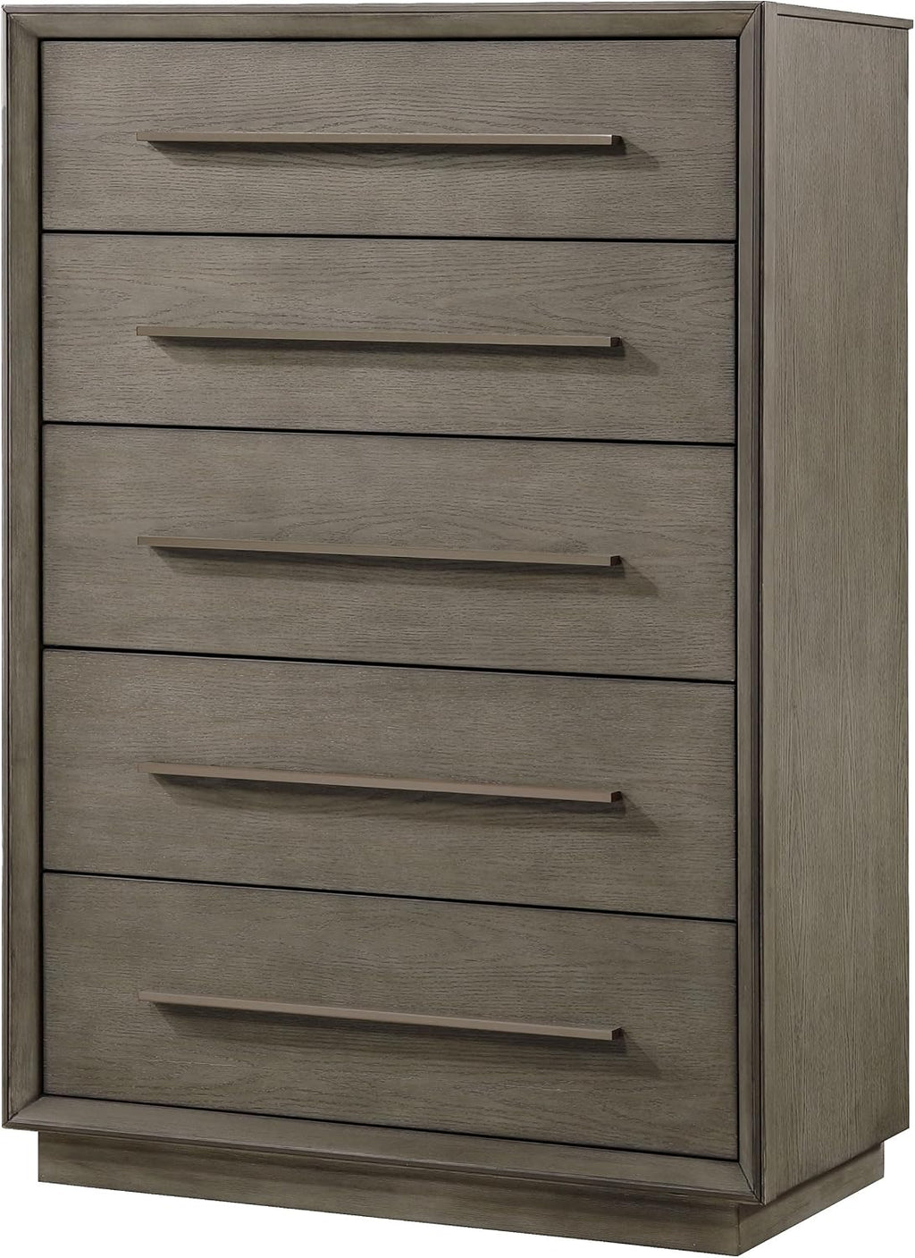 Coaster Home Furnishings - Durango - Wood - 5-Drawer Chest with Long Bar Pulls, Flat Panel Front, Linear Handles and Mitered Trim - Contemporary - Bedroom - Taupe Oak - 223275