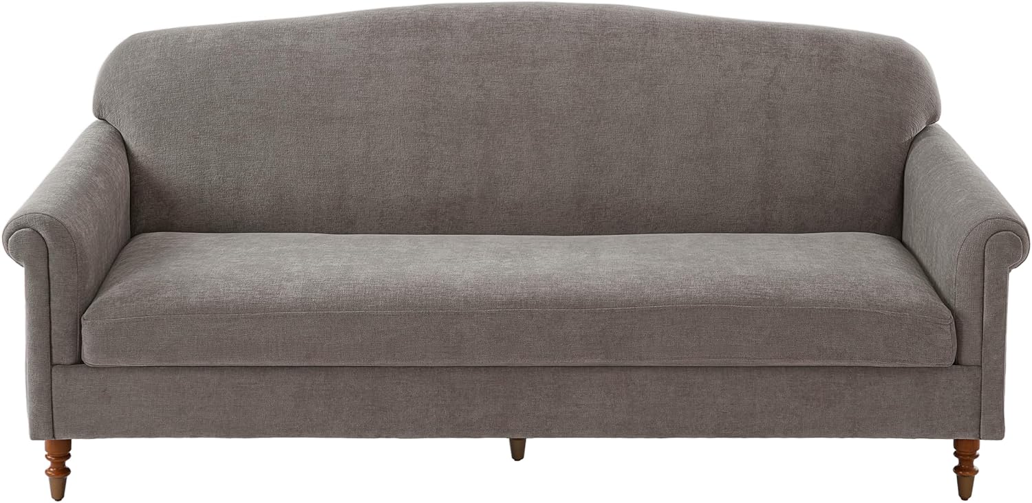 Christopher Knight Home Sola 77.5'' Modern Chenille Upholstered Loveseat Sofa with Rolled Armrest and Rubberwood Frame, 2-Seater Home Sofa Living Room, Comfy Couch for Hotel/Apartment, Brown
