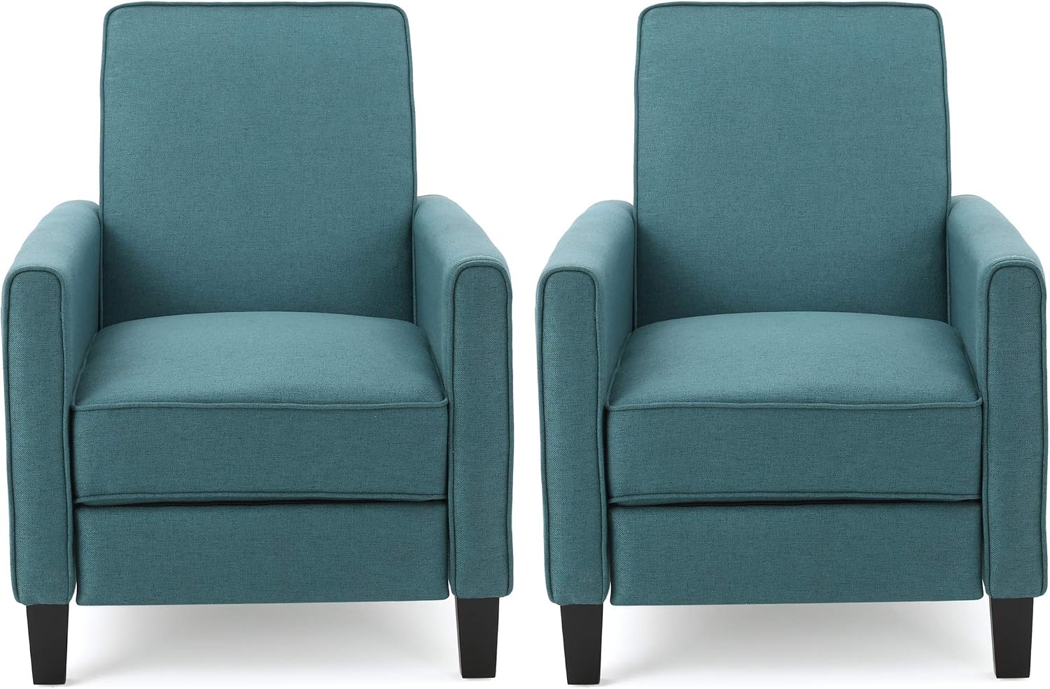 Christopher Knight Home Emmie Fabric Recliner (Set of 2), Dark Teal, Dark Brown