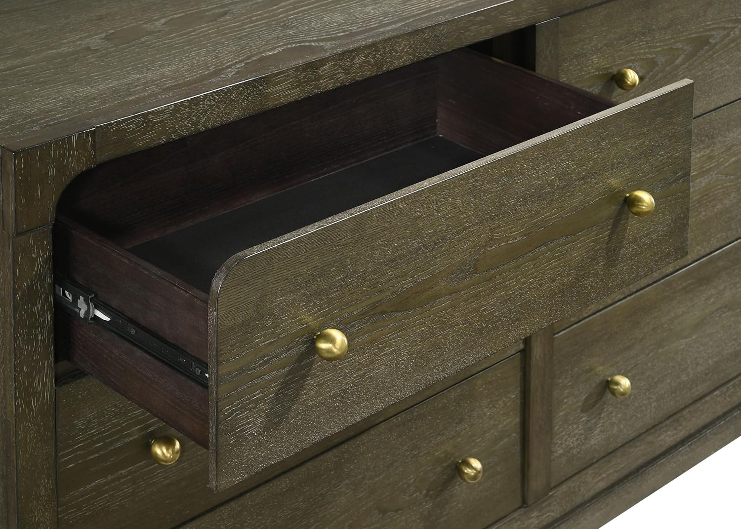 Coaster Home Furnishings - Gran Park - Wood - 6-Drawer Dresser with Brass Knobs, Felt-Lined Top, Rectangular Structure, Ball-Bearing Glides, Modern Classic Style - Bedroom - Dark Cocoa - 224933