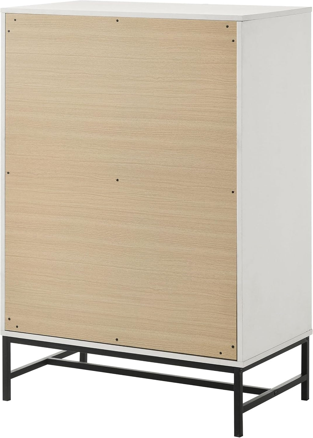 Coaster Home Furnishings - Sonora - Wood and Metal - 4-Drawer Chest with Black Hardware, Linear Handles and Metal Base - Contemporary - Bedroom - White - 224865