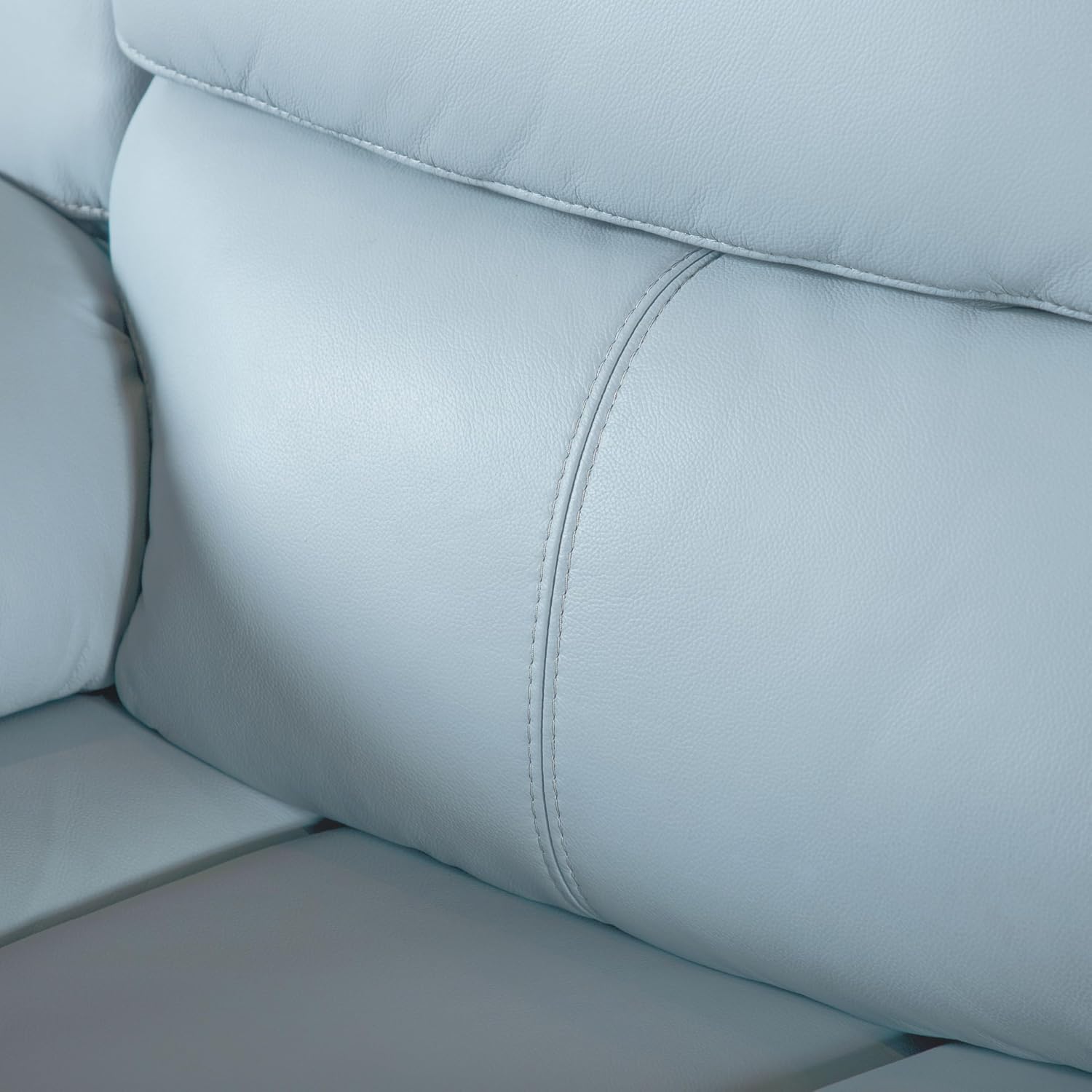 Furniture of America Sorin Modern Leather Recliner Loveseat with Pillow Armrests and High Density Foam, Reclining Sofa, Comfortable Couch for Living Room, Office, FSC Certified, Blue