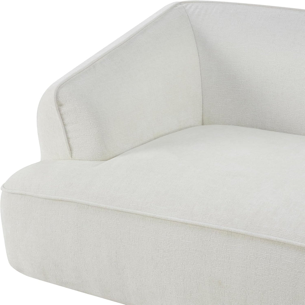 Christopher Knight Home Zacha 121' Modular L-Shape Sofa Couch with Chaise Lounge, Modern Boneless Sofa for Living Room, Fabric Upholstered Cloud Couch with Deep Seat, Milky White