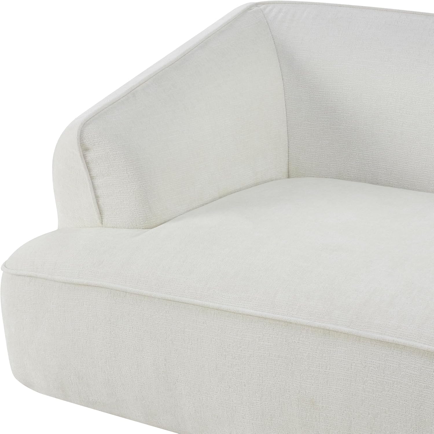 Christopher Knight Home Zacha 121' Modular L-Shape Sofa Couch with Chaise Lounge, Modern Boneless Sofa for Living Room, Fabric Upholstered Cloud Couch with Deep Seat, Milky White