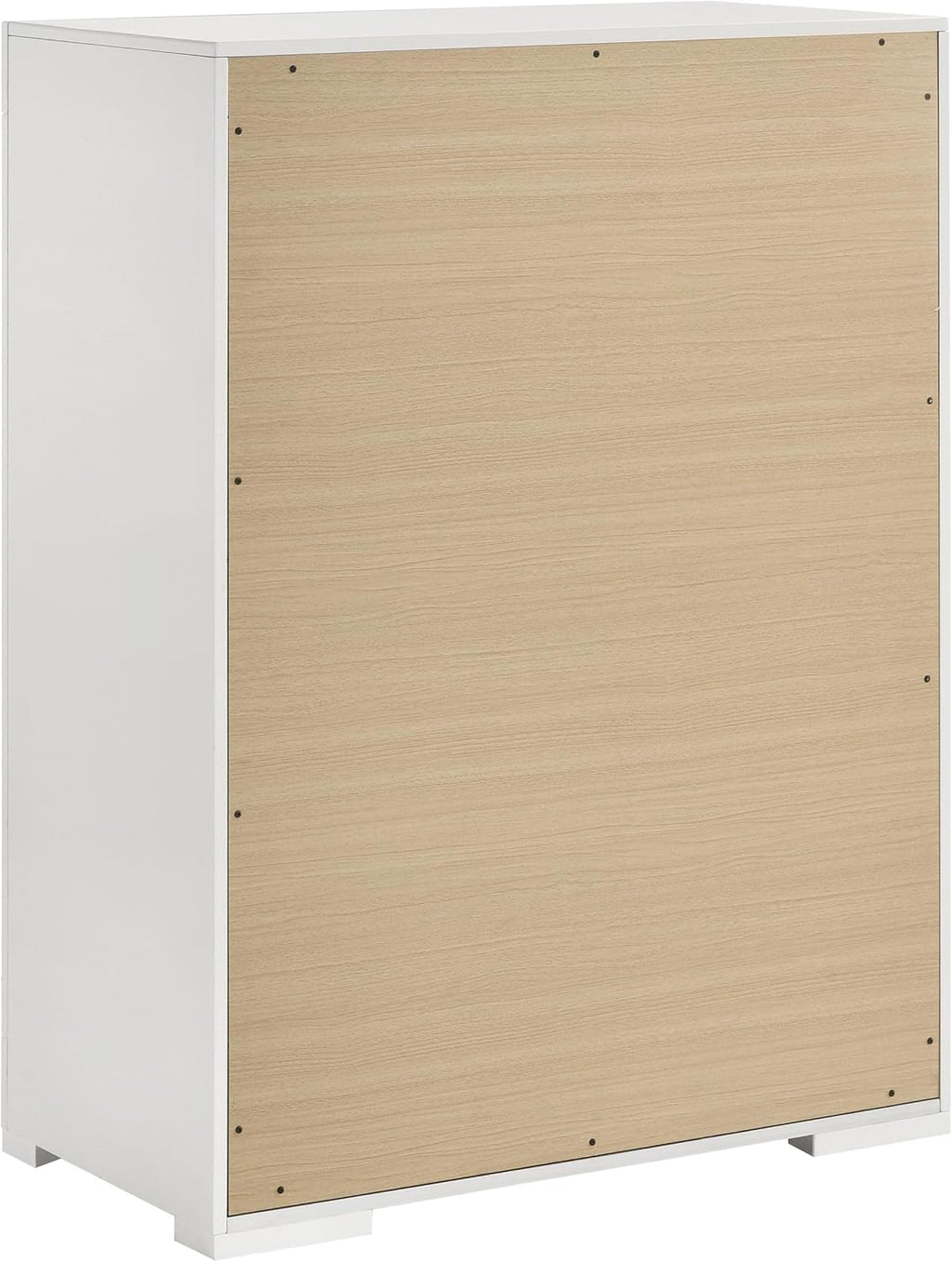 Coaster Home Furnishings - Ives - Wood - 5-Drawer Chest with 3-Dimensional Diamond Tile, Felt-Lined Top Drawer and Metal Glides - Contemporary - Bedroom - White High Gloss - 224945