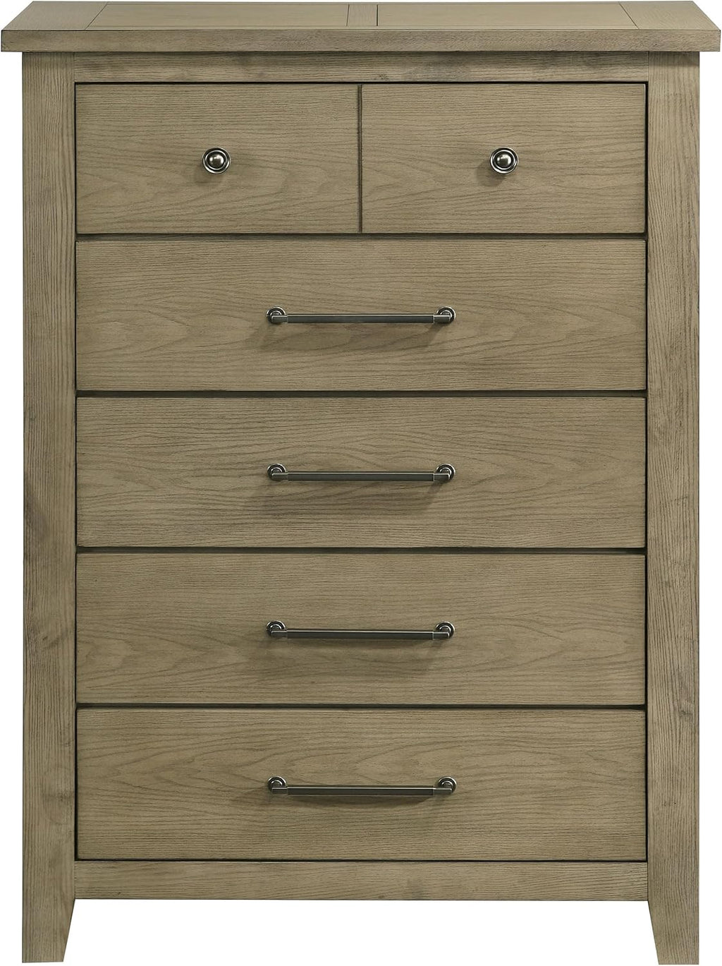 Coaster Home Furnishings - Hazlewood - Wood - 5-Drawer Chest with Bar Pull Handles, Full Extension Glides, Rustic Style and Tip-Over Restraint - Bedroom - Vineyard Oak - 207535