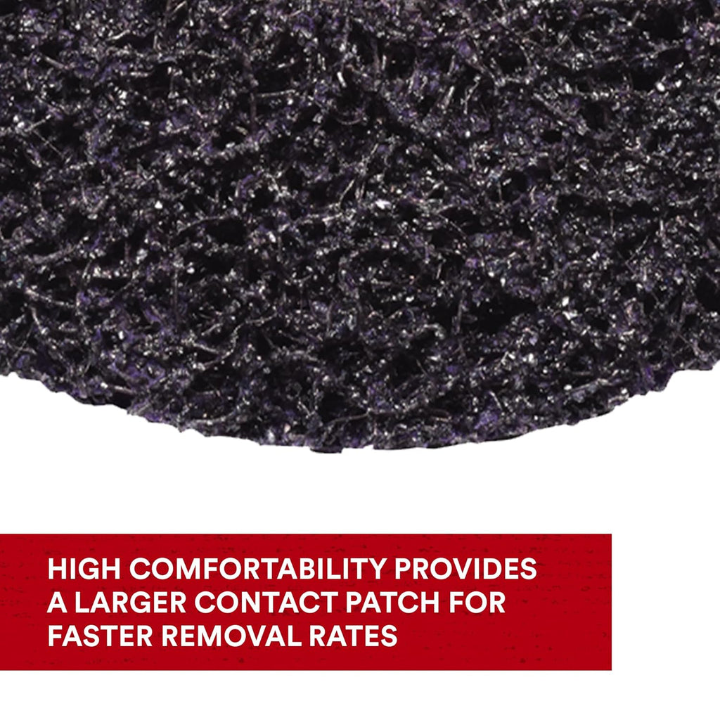 3M Scotch-Brite Clean and Strip XT Pro Disc, XO-DC, SiC Extra Coarse, T27, 5 in x 5/8'-11, Pack of 10, Silicon Carbide Cuts Aggressively and Leaves a Fine Finish, Resists Loading, Purple