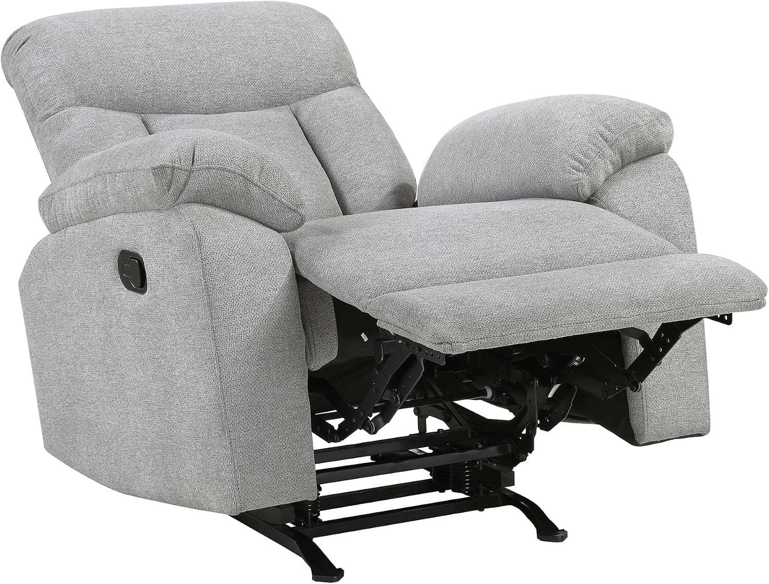 Lexicon Manual Rocker Recliner Chair for Living Room, Chenille Fabric Upholstered Rocking Reclining Chair, Home Theater Seating, Easy Assembly, Recliner, Gray