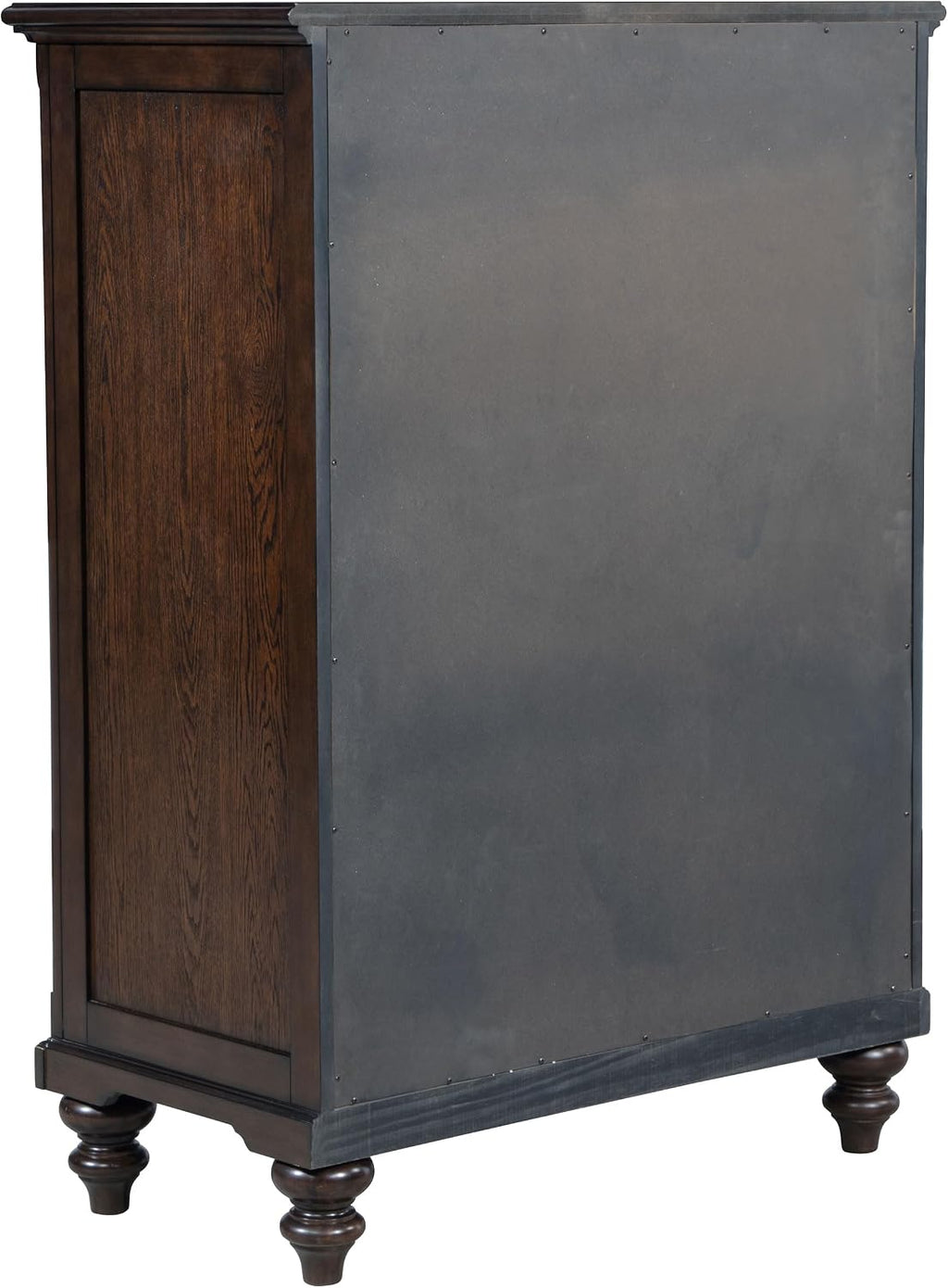Coaster Home Furnishings Andover Traditional Wood 5-Drawer Bedroom Chest of Drawers Chiffonier Clothing Storage Cabinet Bedroom Armoire Tall Dresser Organizer Unit Dark Oak 223635