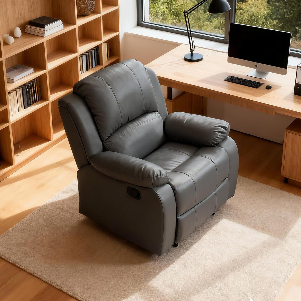 Manual Recliner Chair, Lazy Leather Recliner, Perfect for Lounging in the Living Room, Home Theater and Bedroom, an Excellent Gift for Home