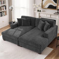 84' Oversized Double Chaise Lounges Indoor, Faux Fur Upholstered Chaise Lounge Chair for Living Room, Modern Sectional Sofa Couch Sleeper Loveseat Bedroom Reading Seating - Gray