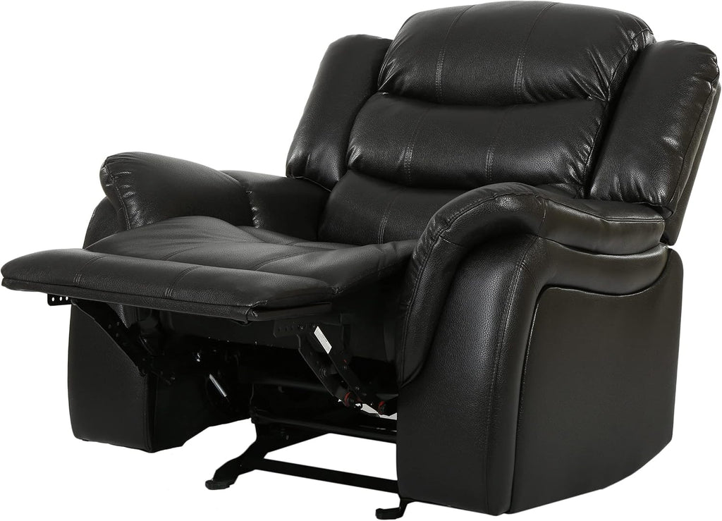 Christopher Knight Home GDFStudio Great Deal Furniture Merit Black Leather Recliner/Glider Chair
