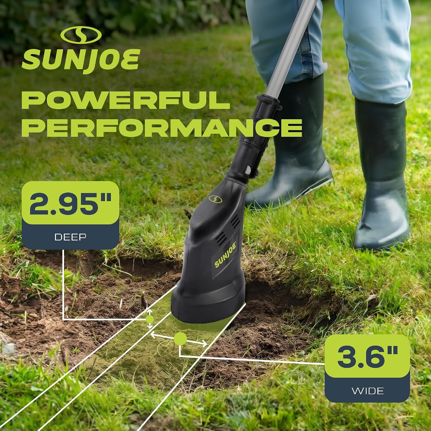 Sun Joe Cordless Garden Claw Tiller & Cultivator with 4-Tine Steel Blades, Battery & Charger, 3.6 Inch, 24V, 150W Motor - Heavy-Duty Tilling Machine for Lawn, Yard, and Gardening Care, 24V-CTLR-LTE