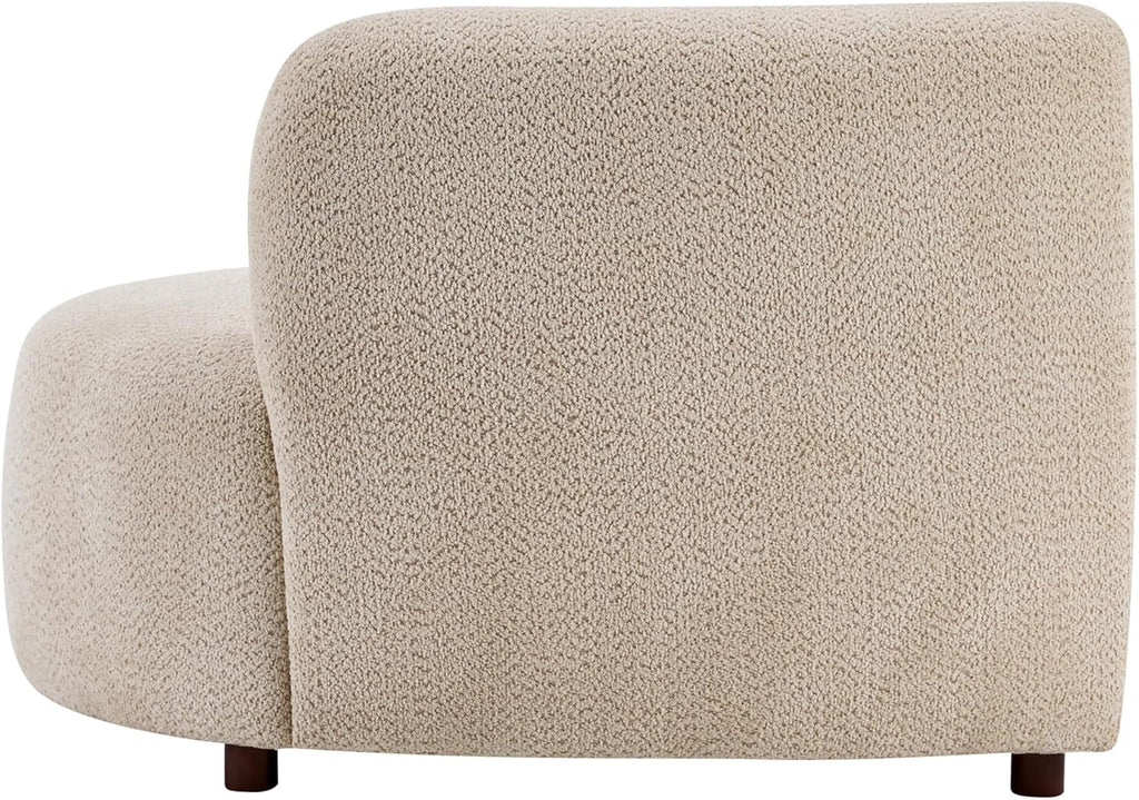Christopher Knight Home Xata 100.75' Boucle Upholstered Sectional Sofa, Armless 3-Seater Home Sofa Living Room, Sturdy Wooden Frame Couches with Curved Design, Cloud Couch with Deep Seat, Beige