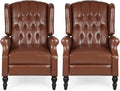 Christopher Knight Home Elaine Contemporary Tufted Recliners (Set of 2), Cognac Brown + Dark Brown