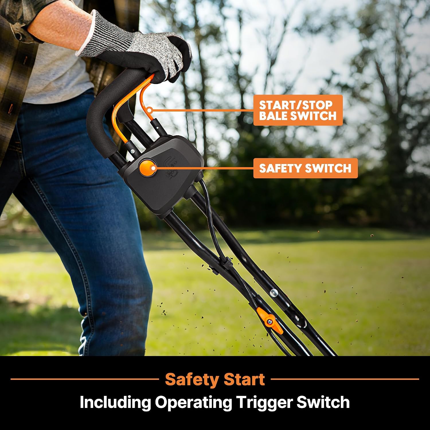 LawnMaster Brushless 48V MAX Cordless Tiller Cultivator with 2X MAX 24V 4.0ah Battery& 1x MX24V Dual Port Charger, 4X Blade, 14.5In Width & 9In Depth-CLTE4814