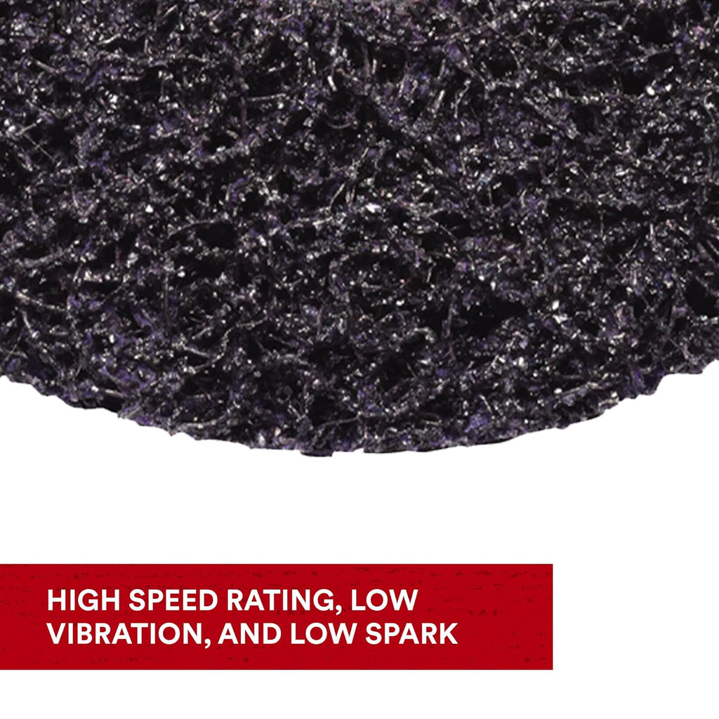 3M Scotch-Brite Clean and Strip XT Pro Disc, XO-DC, SiC Extra Coarse, T27, 5 in x 5/8'-11, Pack of 10, Silicon Carbide Cuts Aggressively and Leaves a Fine Finish, Resists Loading, Purple