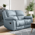 Furniture of America Sorin Modern Leather Recliner Loveseat with Pillow Armrests and High Density Foam, Reclining Sofa, Comfortable Couch for Living Room, Office, FSC Certified, Blue
