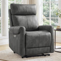 KISLOT Wall Hugger Recliner Chair for Adults, Faux Leather RV Recliner with USB Charging Ports Electric Power Reclining Sofa for Living Room Home Theater Seating Bedroom
