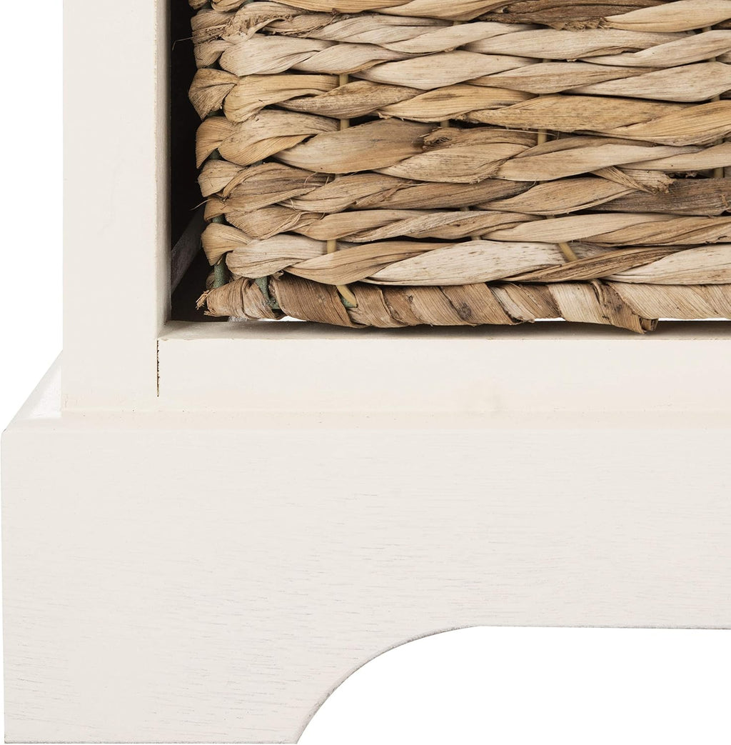 SAFAVIEH Furniture - Herman 2-Drawer Storage Unit - Distressed Cream - Solid Wood - Classic Storage Design - Ideal for Living Room, Entryway, 29' W x 13' D x 27.5' H - Fully Assembled (AMH5702C)