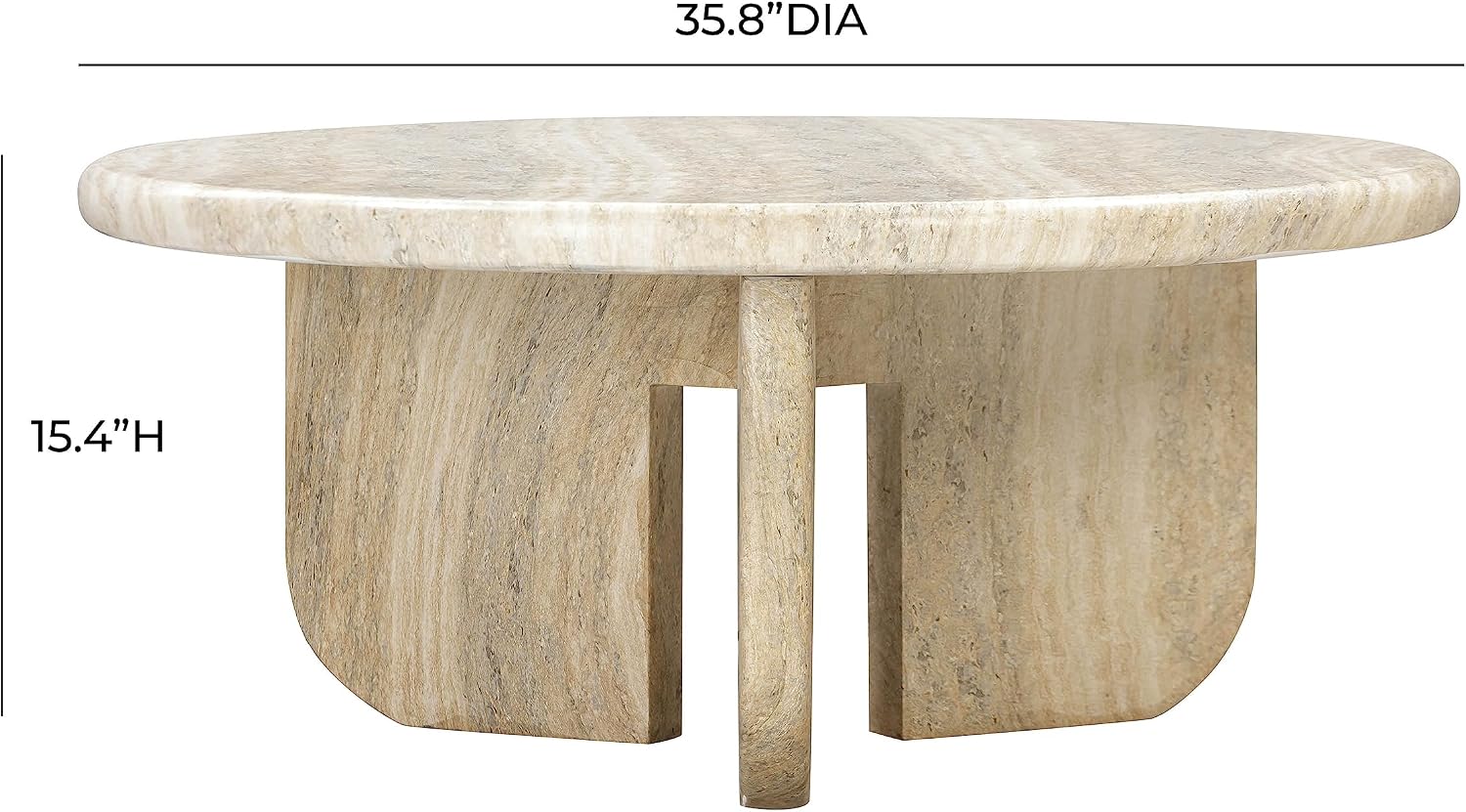 Tov Furniture Patrizia Concrete Round Coffee Table
