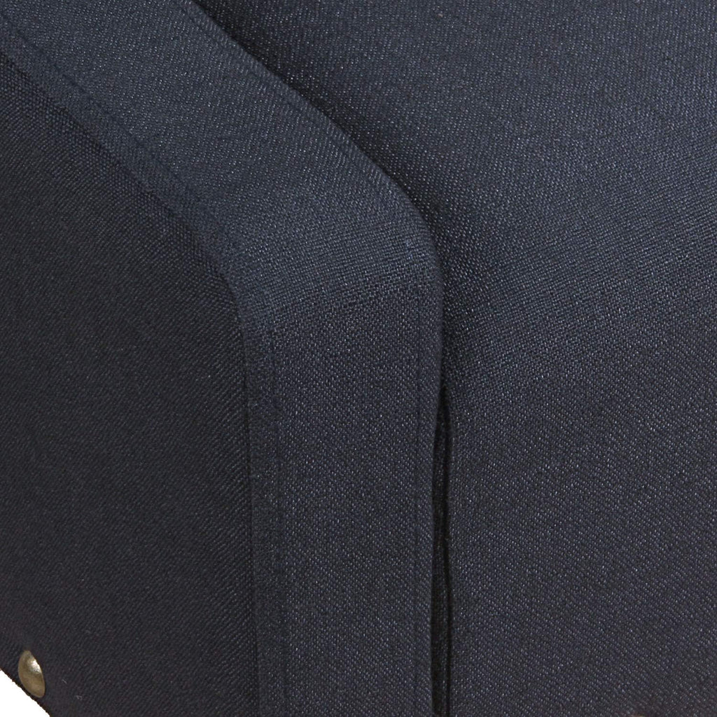 HomePop Home Decor | Upholstered Swoop Arm Accent Chair with Nailhead Trim | Accent Chairs for Living Room & Bedroom | Decorative Home Furniture, Deep Navy