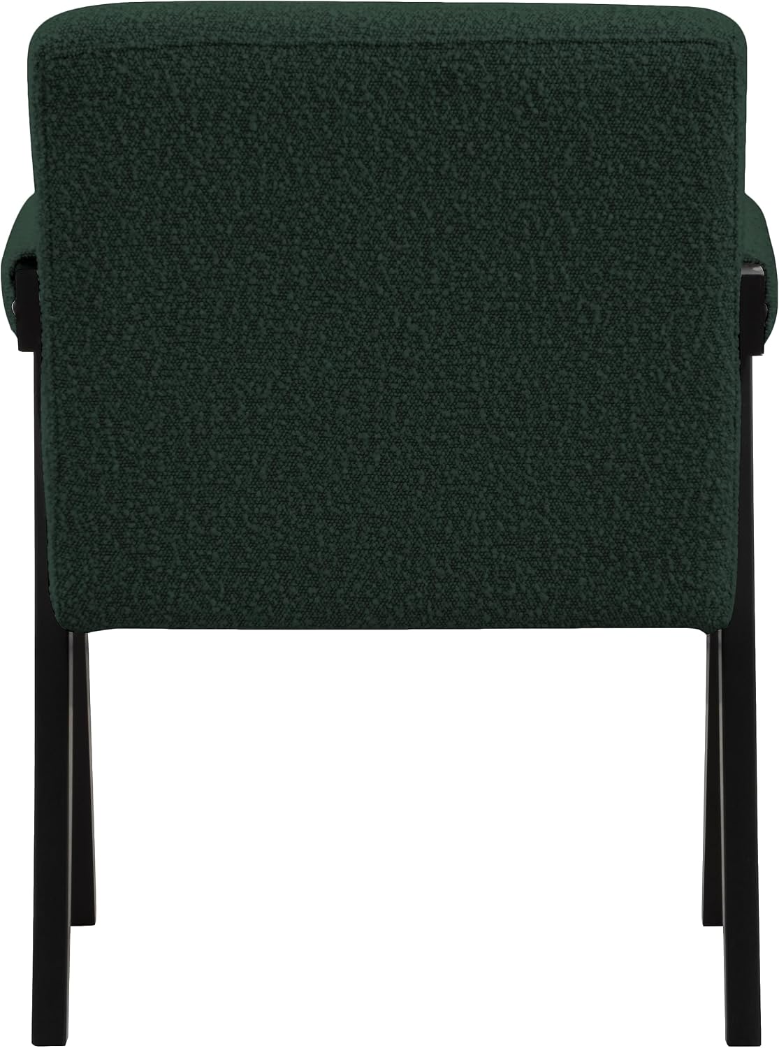 Meridian Furniture 481Green Woodloch Collection Mid-Century Modern Boucle Fabric Upholstered Accent Chair with Rich Green Boucle Fabric, Black Finish Solid Wood, 24.5' W x 23.5' D x 32' H, Green