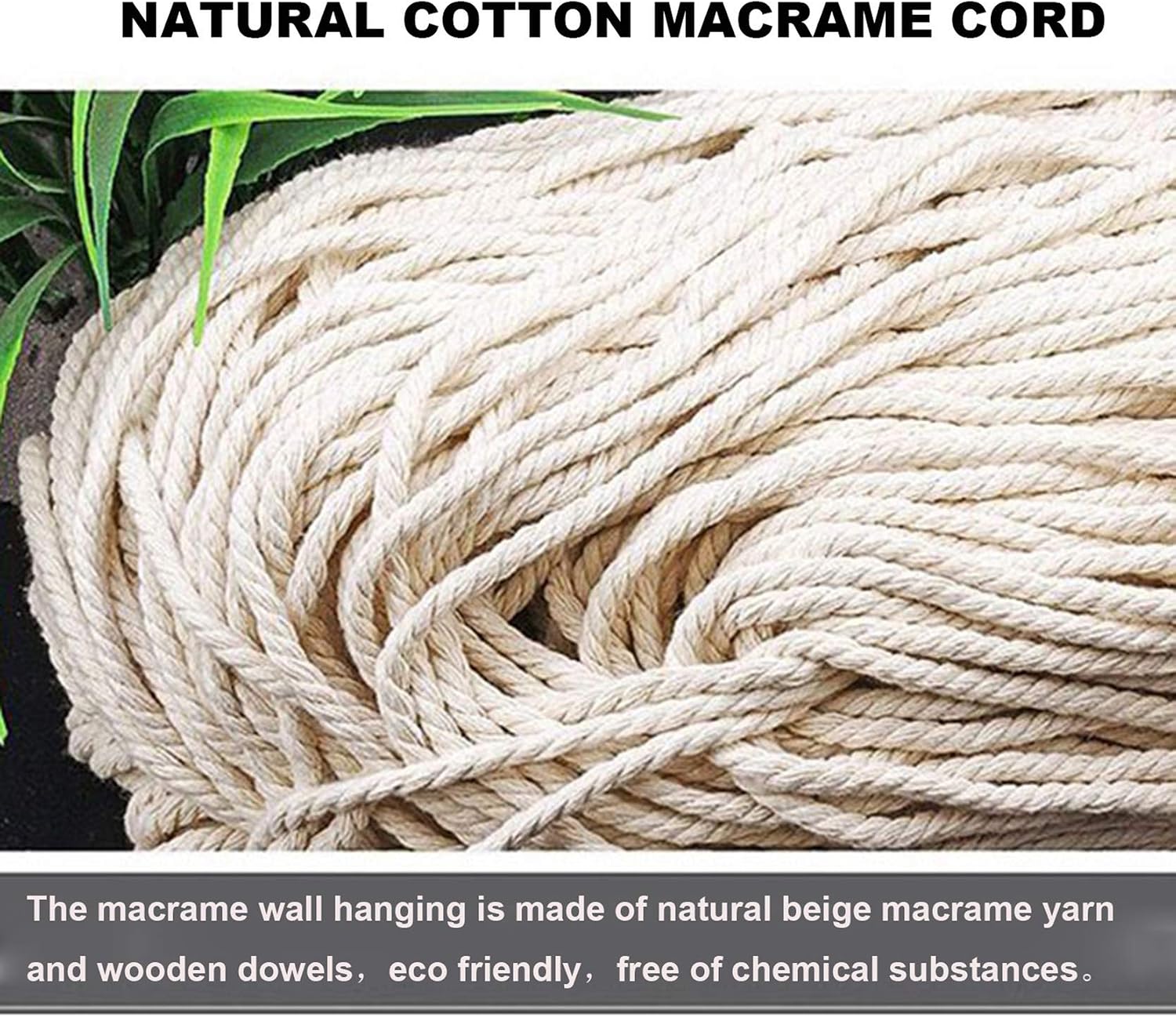 Macrame Wall Hanging Bohemian Macrame Tapestry Wall Hangings Decor,Handmade Cotton Cord Woven Tapestries Art Home Decor for Wedding Apartment Dorm (E80x55cm)