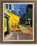DECORARTS - Cafe Terrace At Night, Vincent Van Gogh Art Reproduction. Giclee Print on Acid Free Cotton Canvas Match with Bronze Frame for Wall Decor.