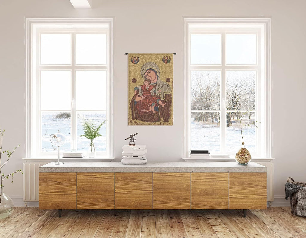 Charlotte Home Furnishings Inc. Madonna Delle Vittorie Italian Tapestry Wall Hanging 21 X 13 Inch Viscose Cotton And Polyester Blend Wall Art Perfect For Wall Decor By Alberto Passini