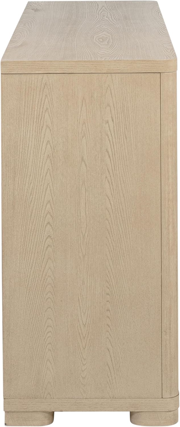Coaster Home Furnishings - Ladera - Wood - 6-Drawer Dresser with Contemporary Style, Metal Extension Glides and Nickel Finger Pulls - Bedroom - Light Elm - 225083