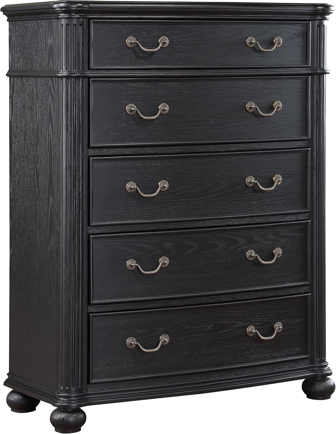 Coaster Home Furnishings Celina Traditional Wood 5-Drawer Bedroom Chest of Drawers Chiffonier Clothing Storage Cabinet Bedroom Armoire Tall Dresser Organizer Unit Black 224765