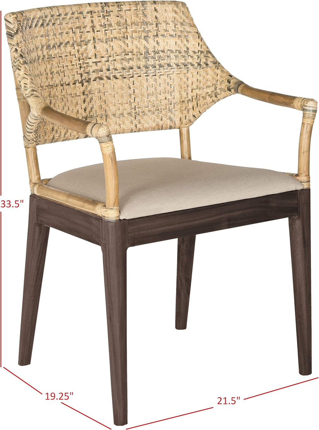 SAFAVIEH Home Collection Carlo Arm Chair, Honey