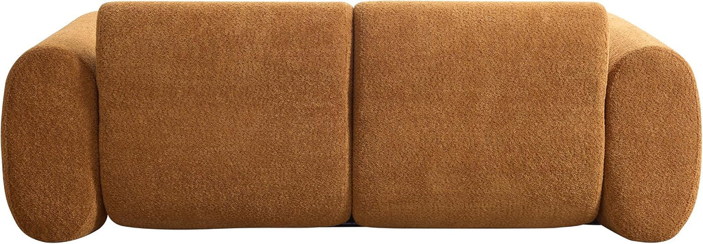 Christopher Knight Home Orri 79' Cozy Boucle Upholstered Cloud Couch, 3-Seater Modern Sofa, Home Sofa Living Room with Round Arm, Sturdy Wooden Frame Lounge Chair Indoor, Easy to Assembly, Camel