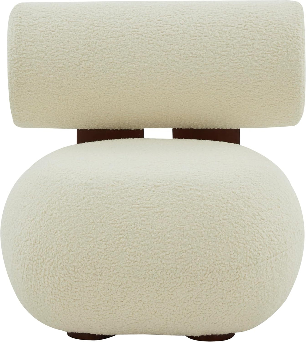 SAFAVIEH Couture Collection Kamaria Modern Ivory/Dark Brown Faux Shearling Accent Chair