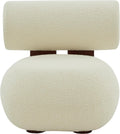 SAFAVIEH Couture Collection Kamaria Modern Ivory/Dark Brown Faux Shearling Accent Chair