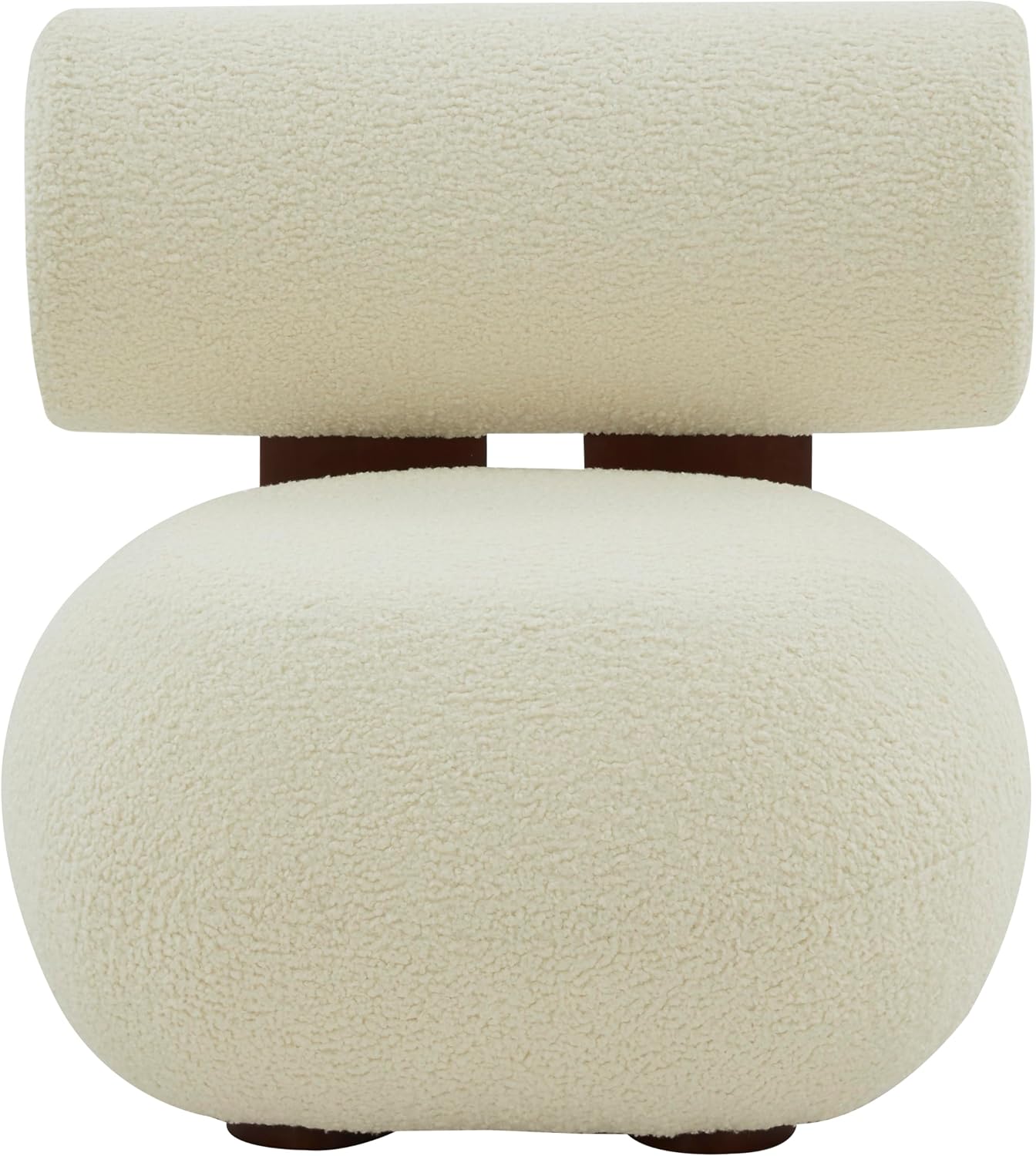 SAFAVIEH Couture Collection Kamaria Modern Ivory/Dark Brown Faux Shearling Accent Chair