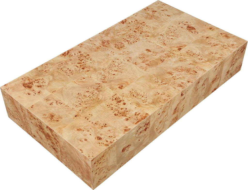 Meridian Furniture 99015Burl-CT Otto Collection Mid-Century Modern Coffee Table with Ash Burl Wood Veneer, Natural Burl Finish, 52' W x 29' D x 14' H, Natural