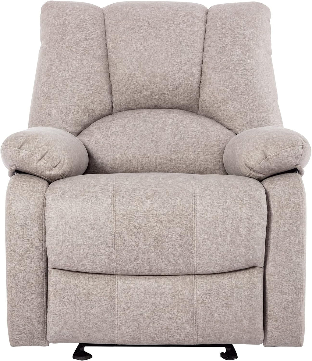 Watson & Whitely Power Recliner Chair for Adults, Fabric Electric Glider Reclining Chair for Living Room and Nursery, Upholstered Rocker Recliner with USB Port, Creamy Grey