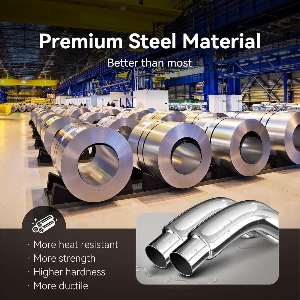 Exhaust Tip, 4 Inch Diesel Exhaust Tip Elbow Tip with a Clamp, 4'' Inlet 7'' Outlet Chrome Exhaust Tip for Pickups, Trucks and Cars